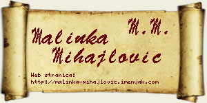 Malinka Mihajlović vizit kartica